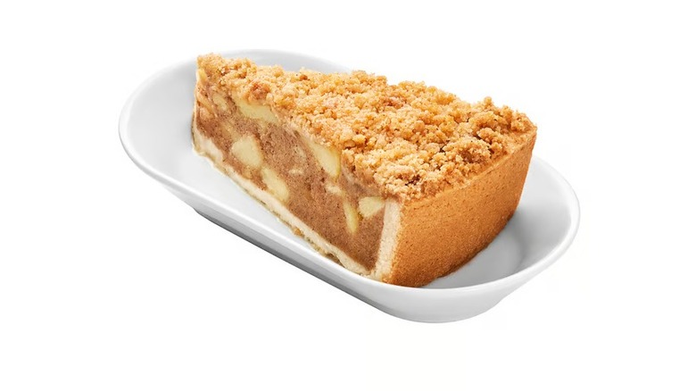 A white plate with IKEA's Swedish apple cake on it