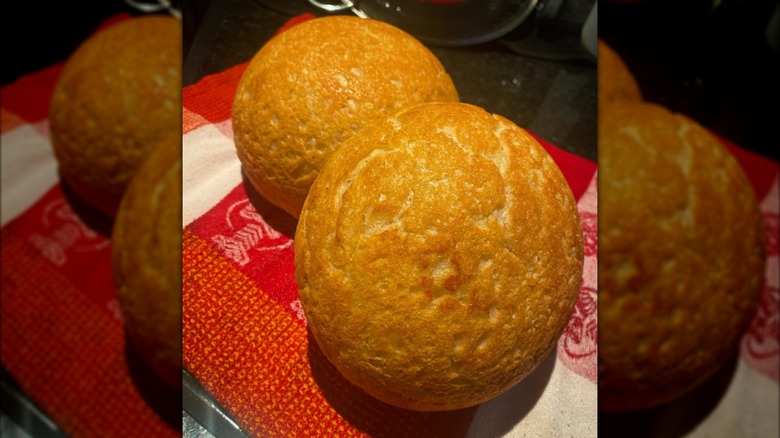 Two round loaves of peasant bread