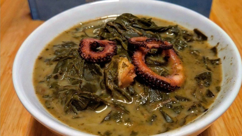 A bowl of squid luau