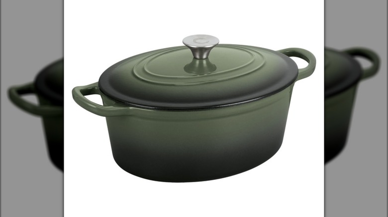 Crofton Cast Iron Oval Roaster on a white background