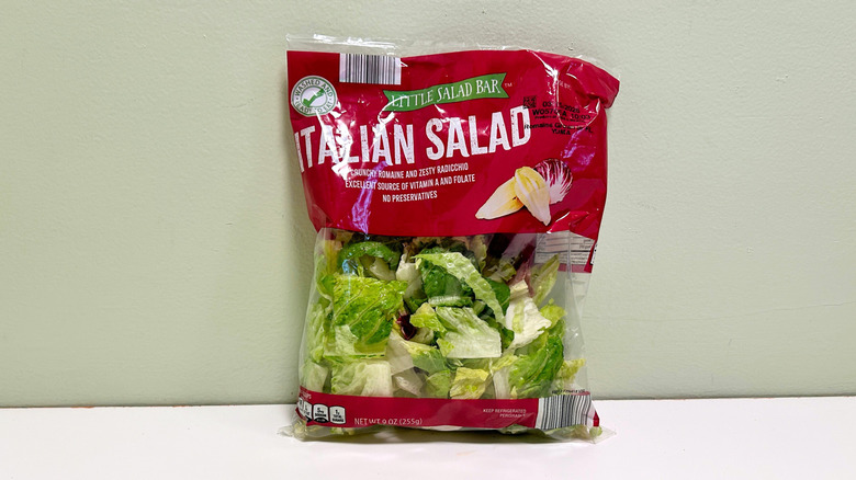 Close up of Aldi's Little Salad Bar Italian Salad Mix
