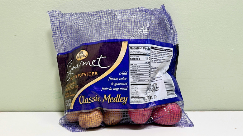 Close up of Aldi's Gourmet Petite Potatoes Classic Medley