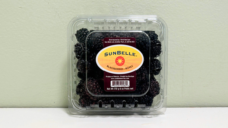 Close up of Aldi's Sunbelle Blackberries
