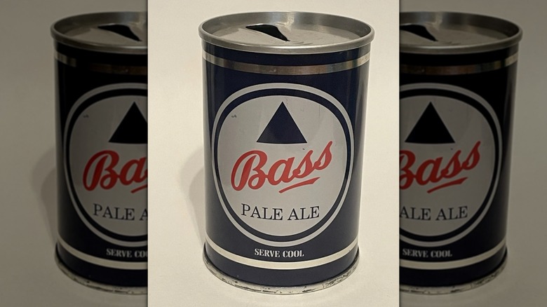 A Bass Ale can on a white background