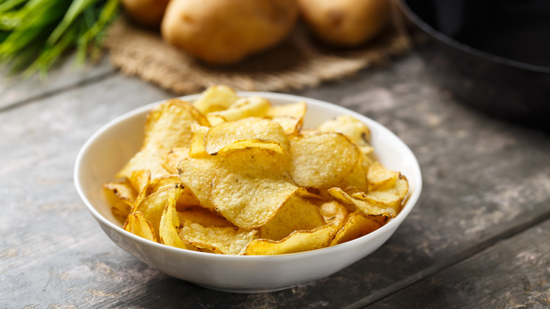 Potato chips in a bowl