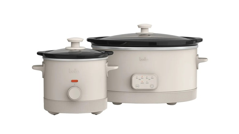 bella 6-quart Programmable Slow Cooker and 2-quart Slow Cooker Set against white background.