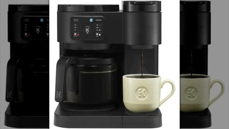 Keurig K-Duo with a full carafe and coffee mug