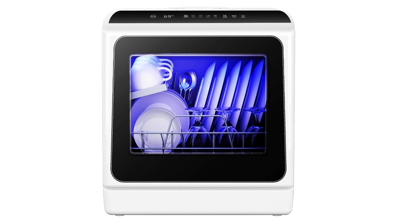 A EUHOMY 6 Programs Countertop Dishwasher