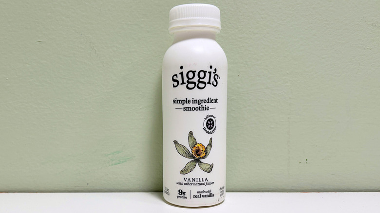 A bottle of Siggi's Simple Ingredient Vanilla Smoothie