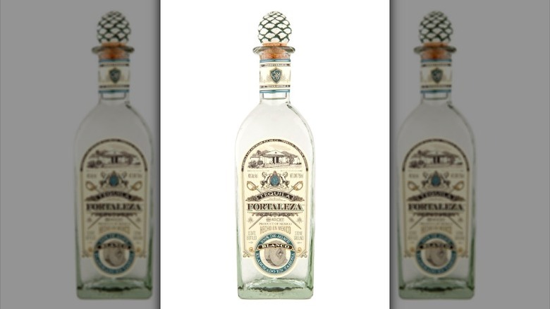 A bottle of Fortaleza Blanco Tequila