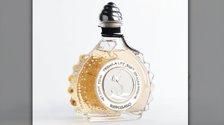 A bottle of Ley .925 Reposado Tequila