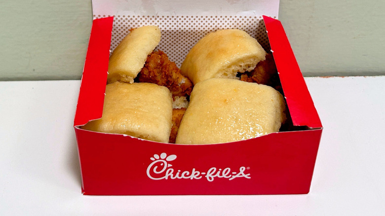 A box of Chick-fil-A Chick-n-Minis