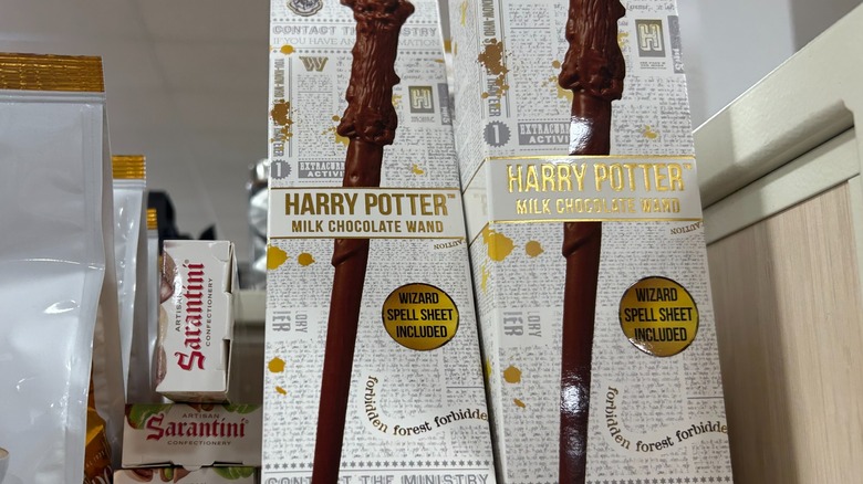 Two harry potter milk chocolate wands