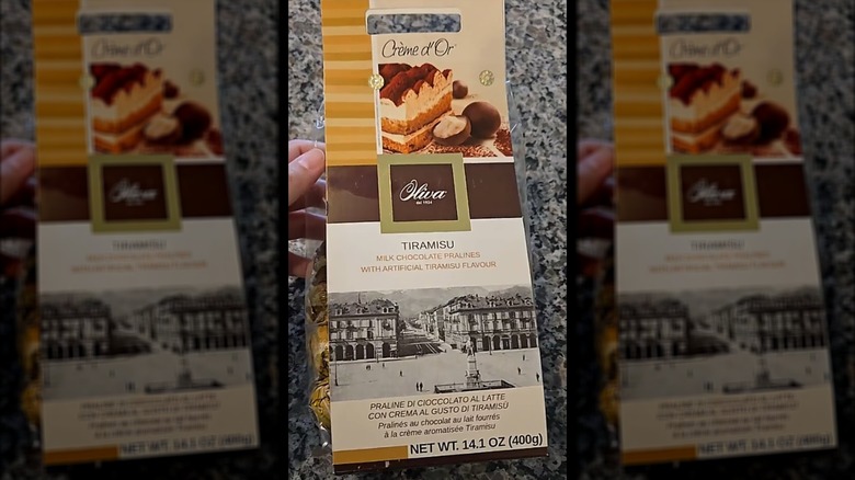 package of oliva tiramisu chocolates