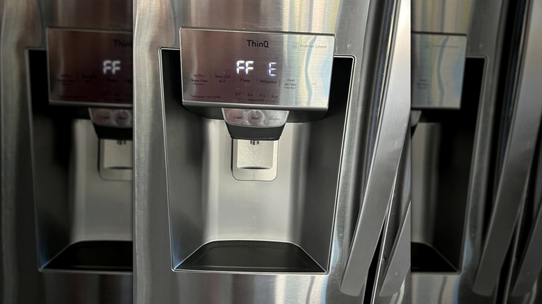 FF E error displayed on ThinQ fridge