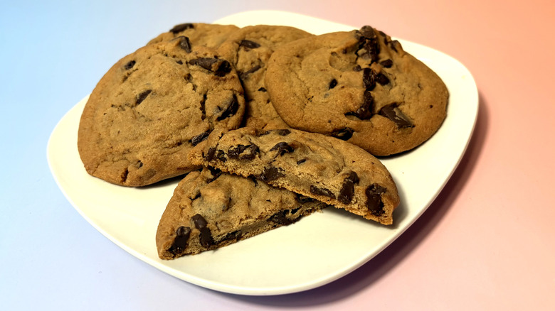 Kirkland Signature chocolate chunk cookies on plate