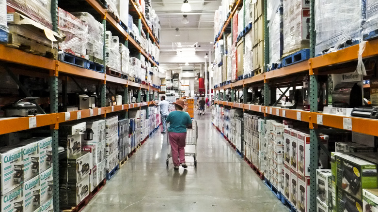 Shopper in Costco aisle