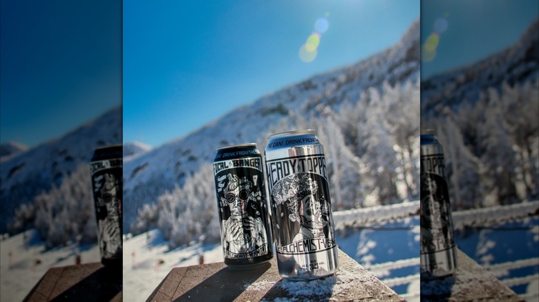 Can of Alchemist Heady Topper in the snow
