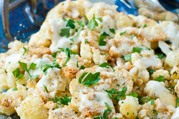 A Family Feast — Oven-Roasted Cauliflower with Crunchy Topping & Marzetti Kitchens