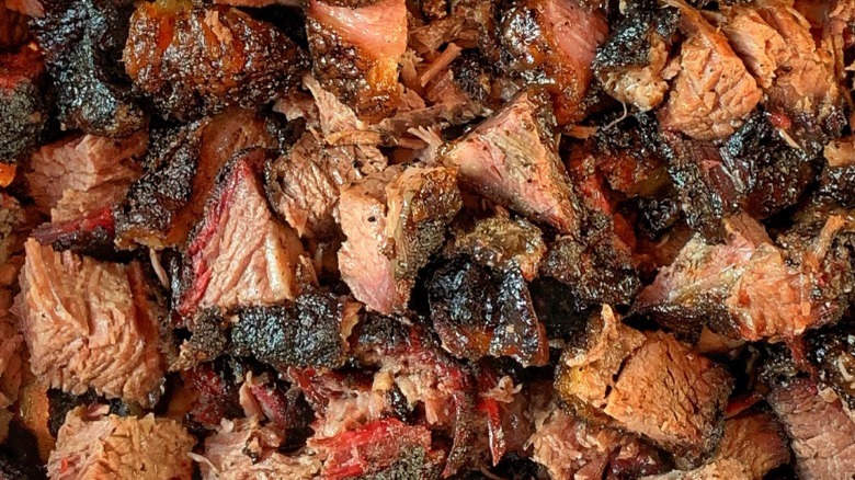 Close up of burnt ends