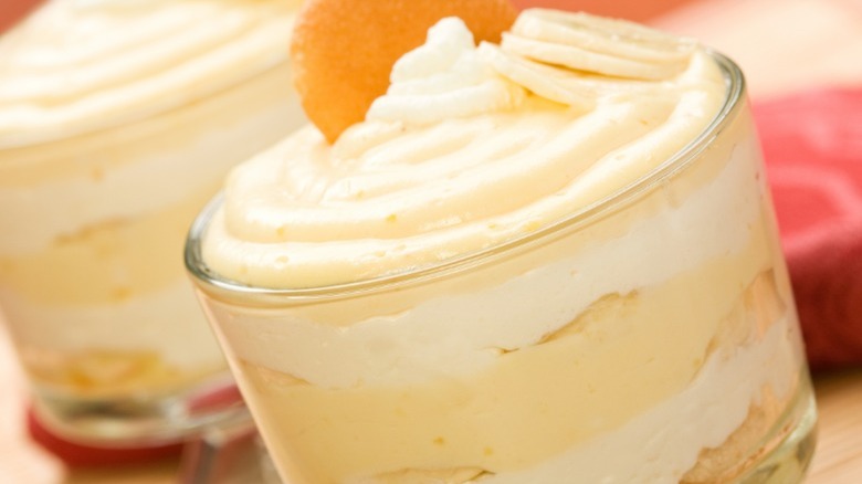Close up of banana pudding