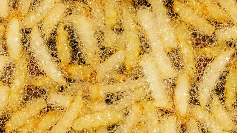 Fries boiling in oil