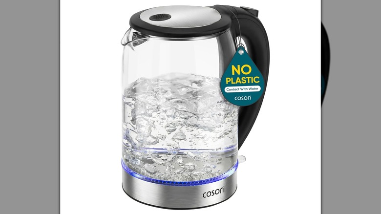 An electric kettle on a white background