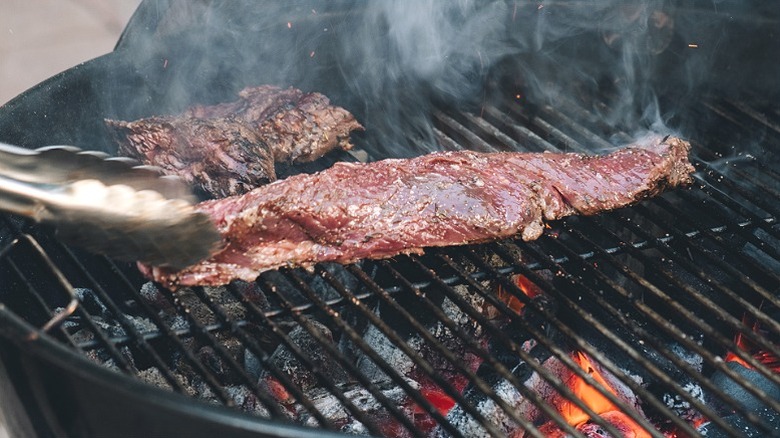 Skirt steak, grilled on the barbecue