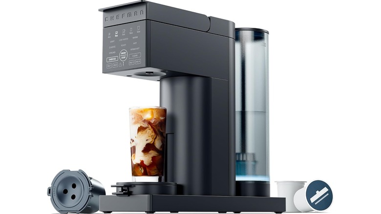 Chefman Single Serve Coffee Maker with iced drink & pods