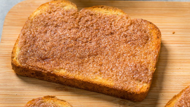 Cinnamon toast on cutting board