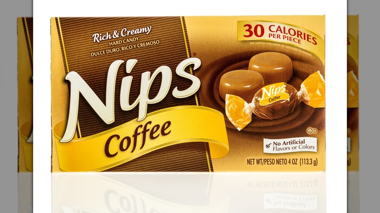 A box of Coffee Nips on a white background