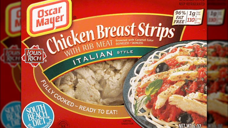 Package of Oscar Mayer/Louis Rich chicken breast strips Italian style