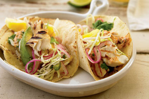 Spicy Fish Tacos with Pineapple Slaw 