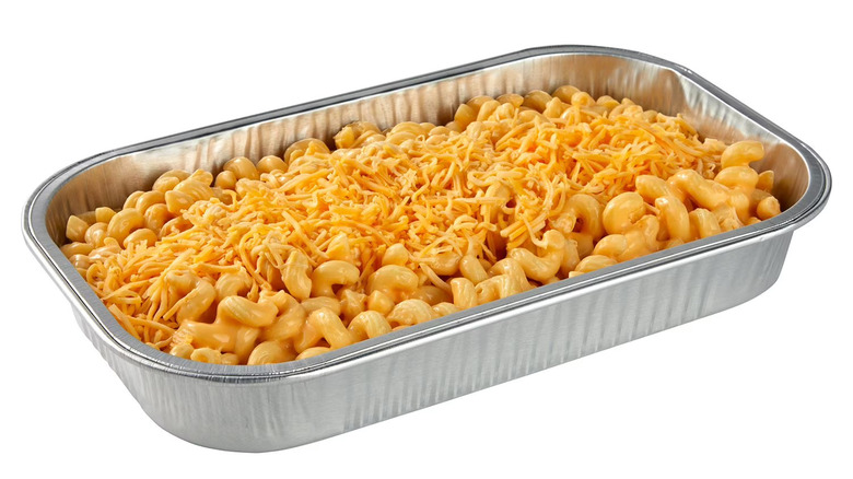 Mac and cheese in an aluminum pan