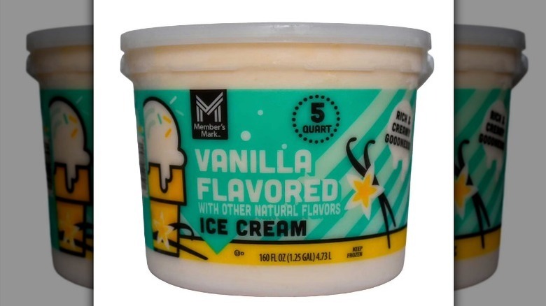 Vanilla ice cream on white background