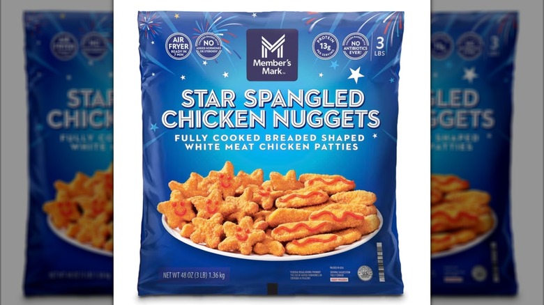 Blue bag of star spangled chicken nuggets
