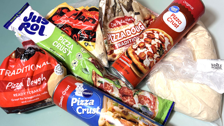 Variety of packaged pizza doughs