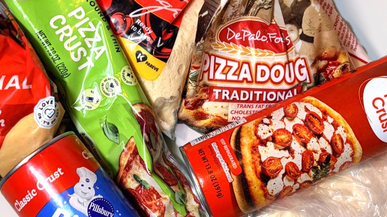 Variety of packaged pizza doughs