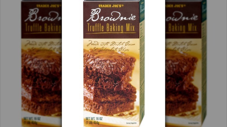 Brownie baking mix on white background