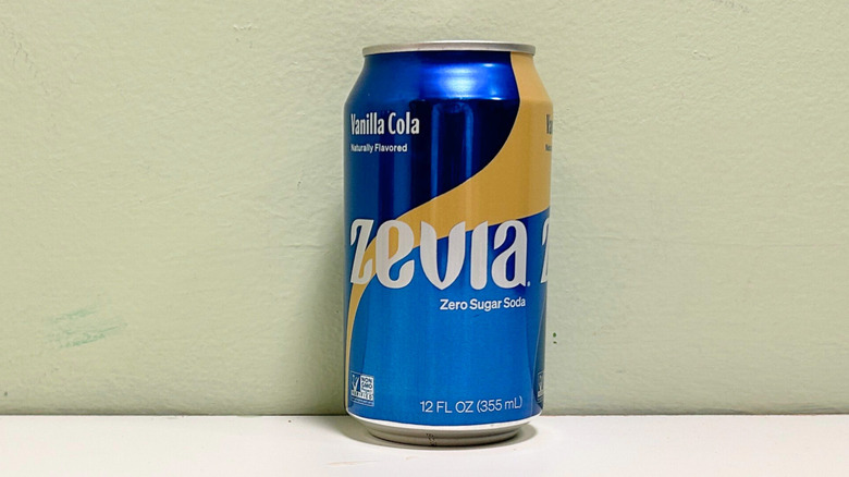 A can of Zevia Vanilla Cola