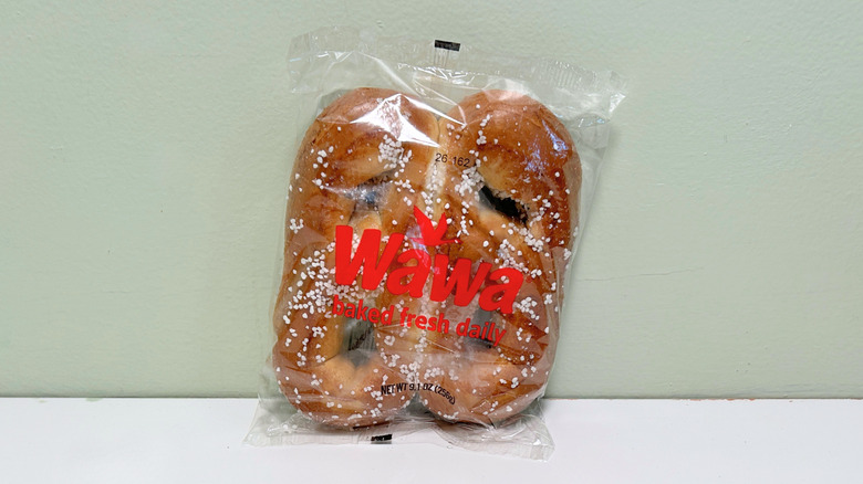 A Wawa Soft Pretzel in its wrapper
