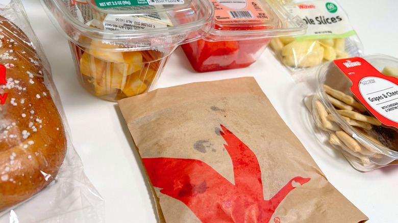 Close up of several Wawa snacks arranged together with selective focus