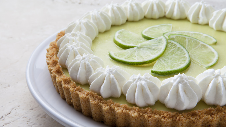 Decorated key lime pie