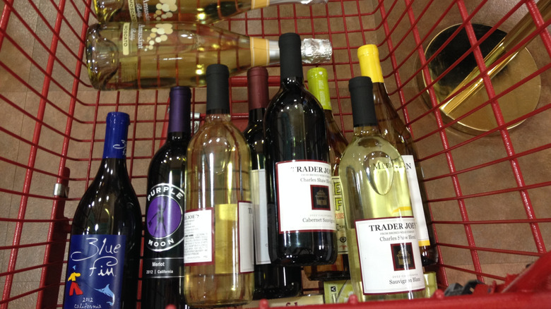 Trader Joe's wine in shopping cart