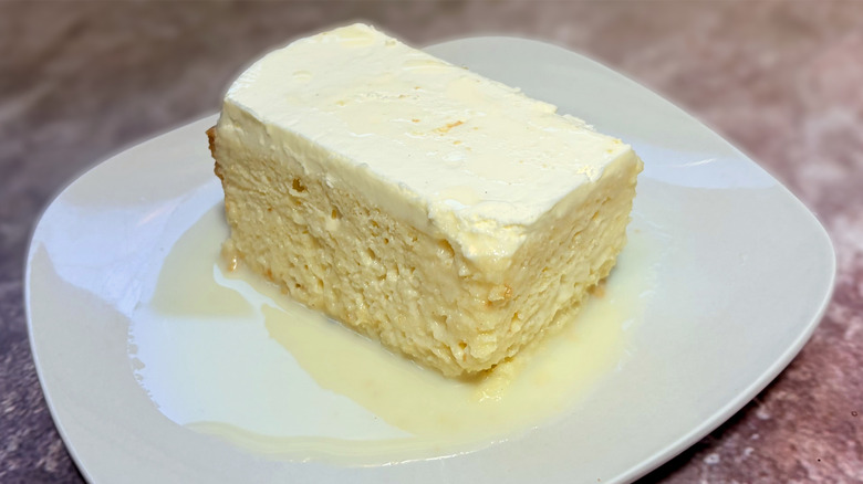 slice of tres leches cake