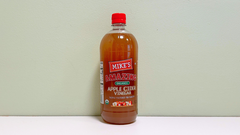 A bottle of Mike's Amazing Organic Apple Cider Vinegar