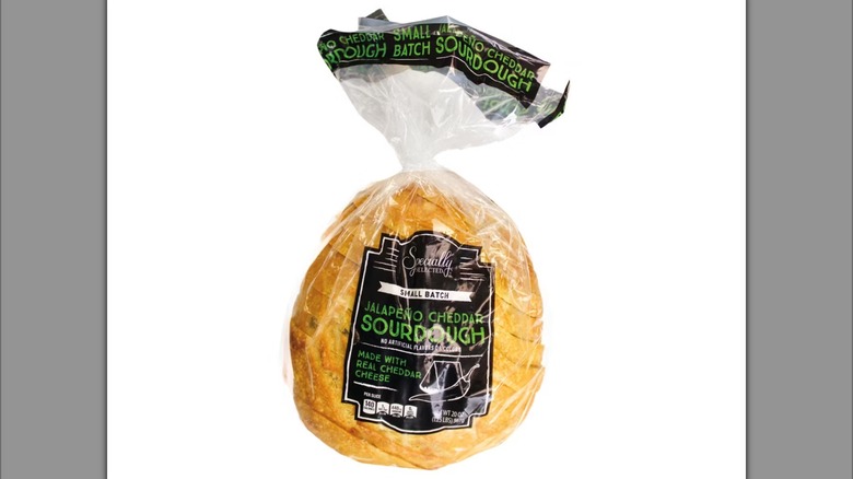 Bag of Specially Selected jalapeño cheddar sourdough bread