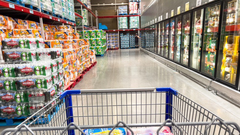 shopping cart in Sams Club frozen aisle