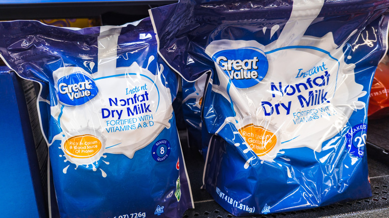 Two packs of Great Value Instant Nonfat Dry Milk