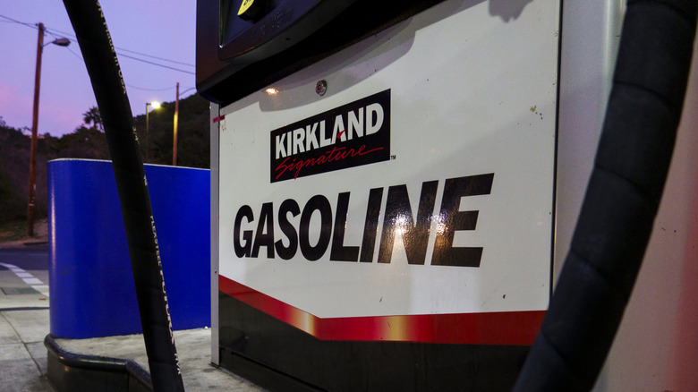 Kirkland Signature gasoline is displayed at a Costco gas station